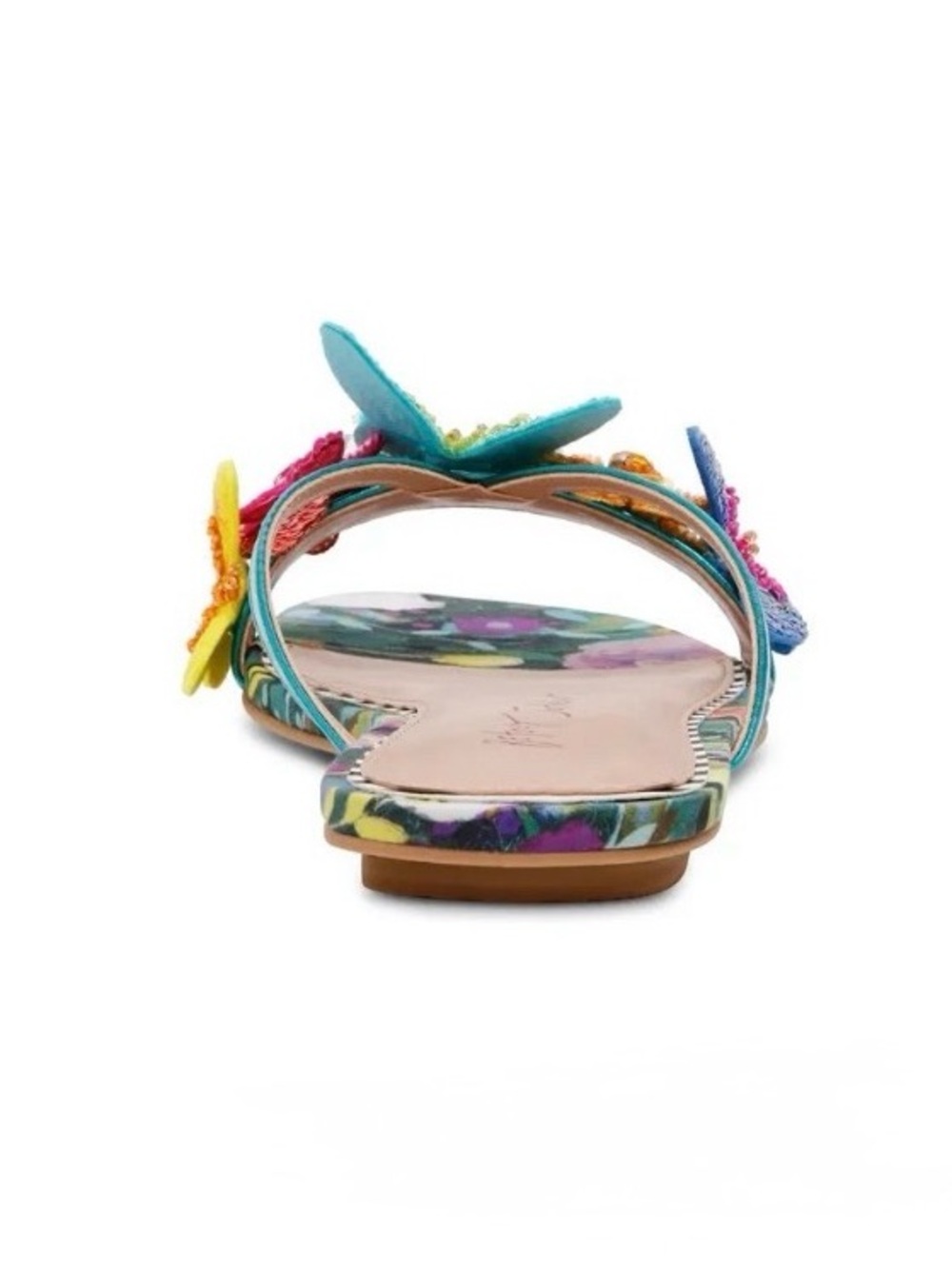 NEW Betsey Johnson Sellena Slide Sandal in Teal Multi Size 8.5” - Picture 3 of 13